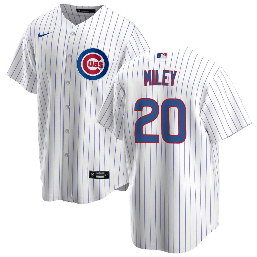 Youth Chicago Cubs #20 Wade Miley Nike Home White Cool Base Jersey