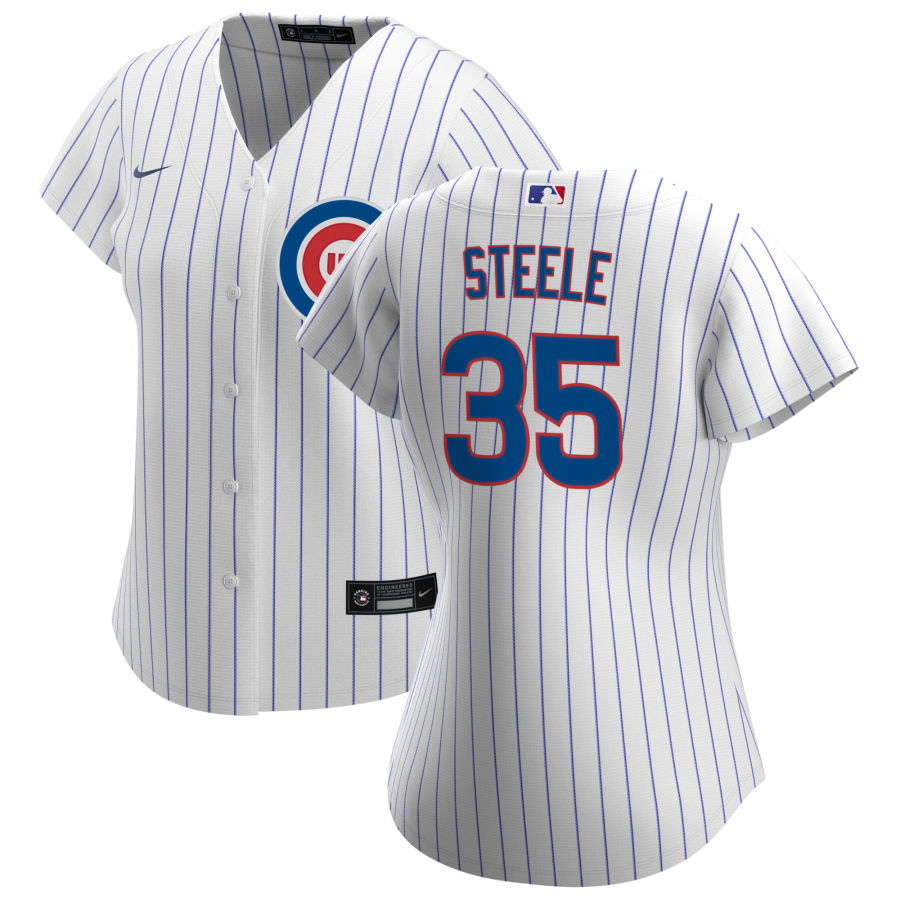 Womens Chicago Cubs #35 Justin Steele Nike Home White Cool Base Jersey