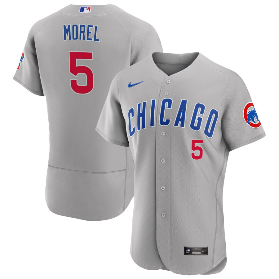 Mens Chicago Cubs #5 Christopher Morel Nike Gray Road FlexBase Player Jersey