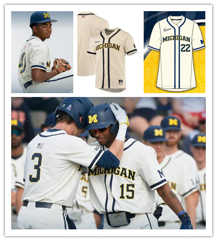 Mens Youth Michigan Wolverines Custom 2022 Diamond Nike Natural College Baseball Game Jersey