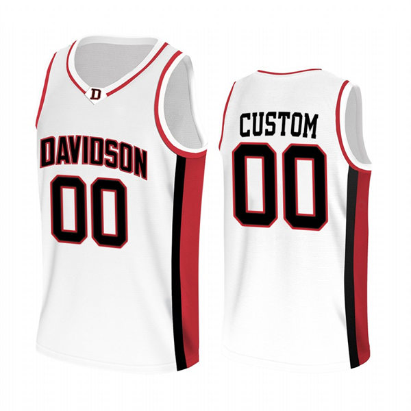 Mens Youth Davidson Wildcats Custom White 2022-23 College Basketball Game Jersey