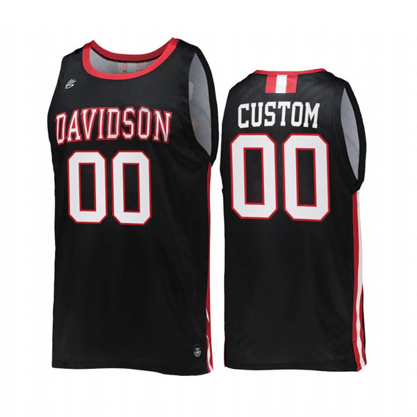 Mens Youth Davidson Wildcats Custom Black 2022-23 College Basketball Game Jersey