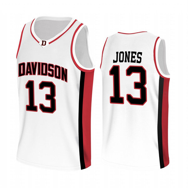 Mens Youth Davidson Wildcats #13 Mike Jones White 2022-23 College Basketball Game Jersey