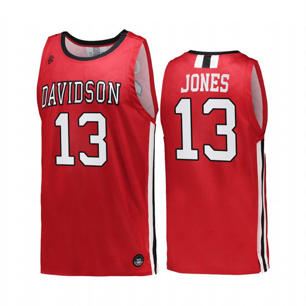 Mens Youth Davidson Wildcats #13 Mike Jones Red 2022-23 College Basketball Game Jersey