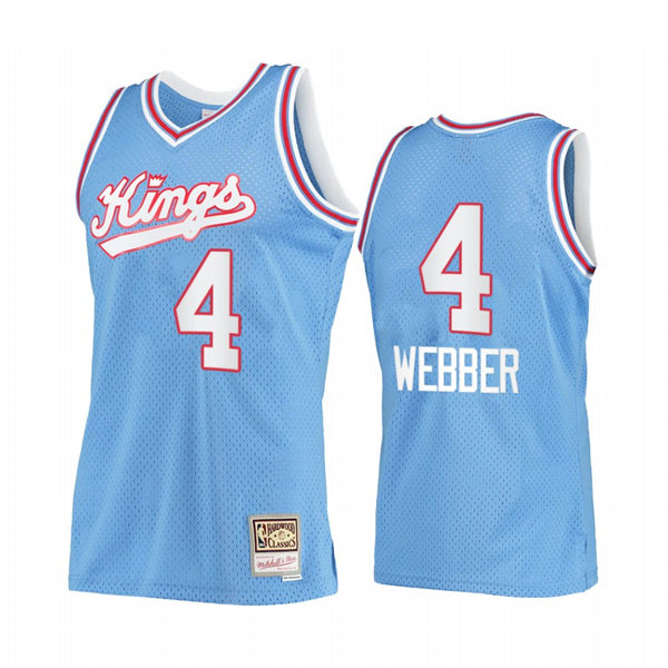 Mens Sacramento Kings Retired Player ##4 Chris Webber Mitchell & Ness Light Blue 2005-06 Hardwood Classics Swingman Jersey