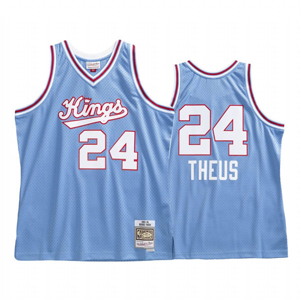 Mens Sacramento Kings Retired Player #24 Reggie Theus Mitchell & Ness Light Blue 2005-06 Hardwood Classics Swingman Jersey