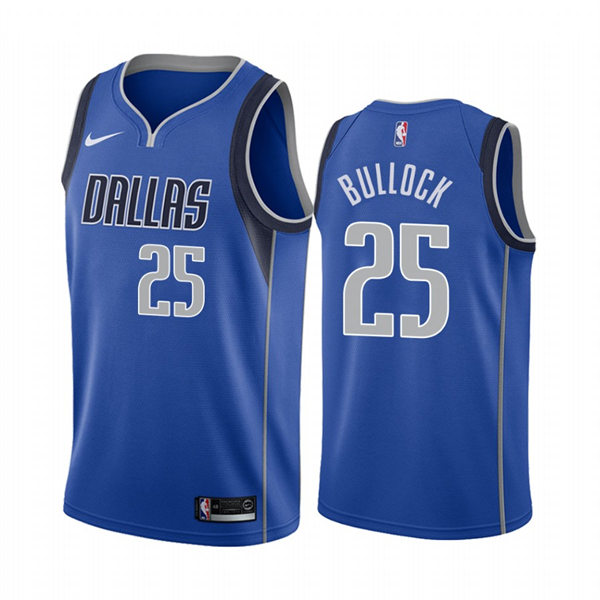 Mens Dallas Mavericks #25 Reggie Bullock Blue Icon Edition Jersey