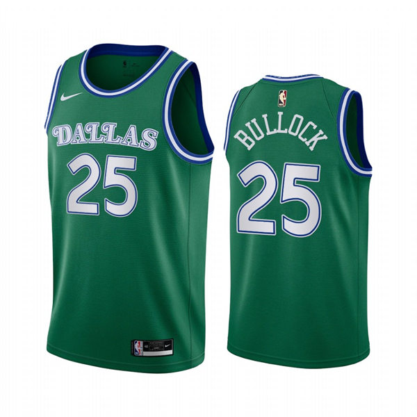 Mens Dallas Mavericks #25 Reggie Bullock Green Classic Edition jersey
