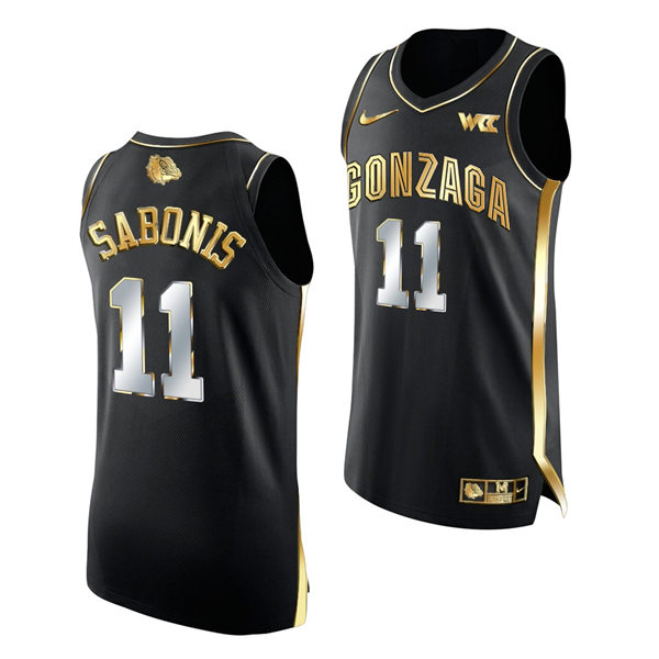 Mens Youth Gonzaga Bulldogs #11 Domantas Sabonis 20221 Black Golden Edition Basketball Jersey