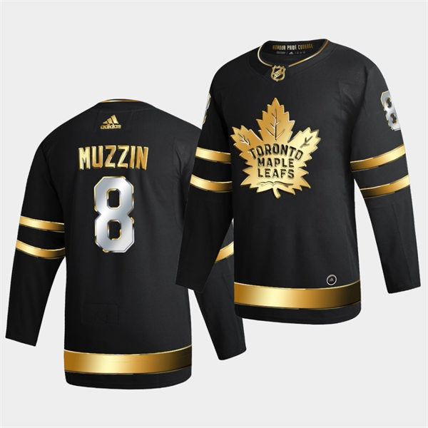 Men's Toronto Maple Leafs #8 Jake Muzzin 2021 Black Golden Edition Limited Jersey