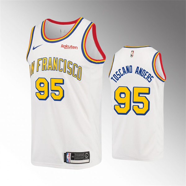 Mens Golden State Warriors #95 Juan Toscano-Anderson White San Francisco Classic Edition Swingman Jersey