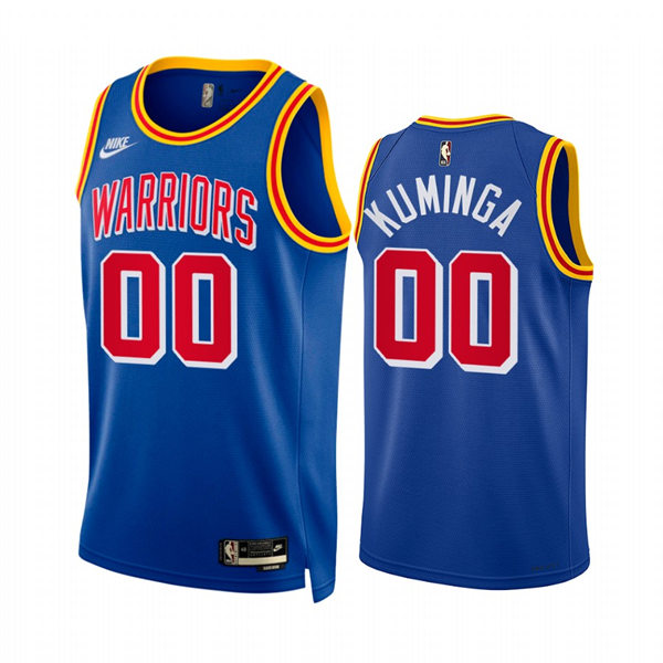 Mens Golden State Warriors #00 Jonathan Kuminga Royal Classic Edition Origins Jersey