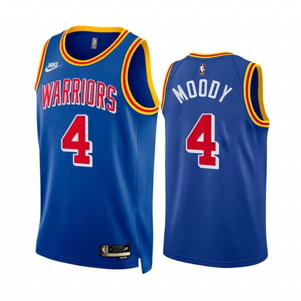 Mens Golden State Warriors #4 Moses Moody Royal Classic Edition Origins Jersey