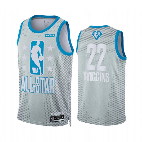 Mens Golden State Warriors #22 Andrew Wiggins Grey Reserves 2022 NBA All-Star Jersey