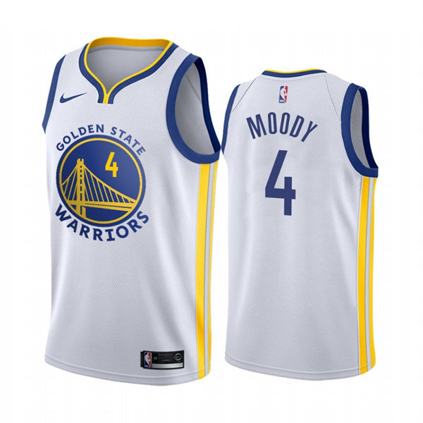 Mens Golden State Warriors #4 Moses Moody White Association Edition Swingman Jersey 
