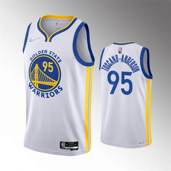 Mens Golden State Warriors #95 Juan Toscano-Anderson White 2021-22 75th Anniversary Association Edition Jersey