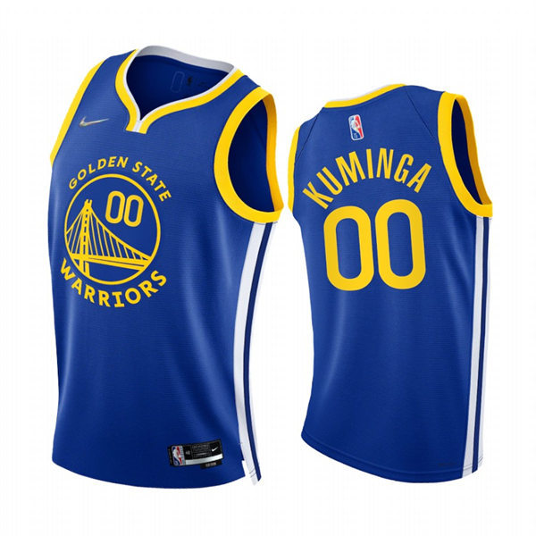 Mens Golden State Warriors #00 Jonathan Kuminga Royal Icon Edition Swingman Jersey