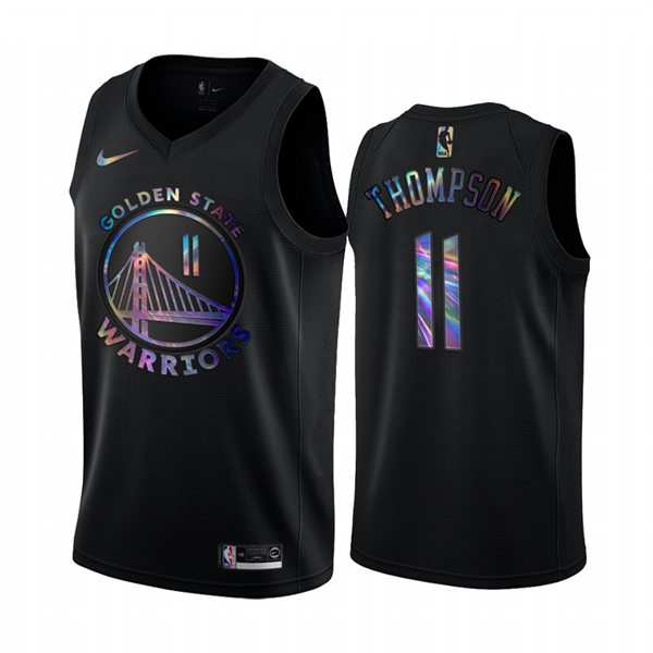 Mens Golden State Warriors #11 Klay Thompson Nike 2021 Black Iridescent Limited Jersey