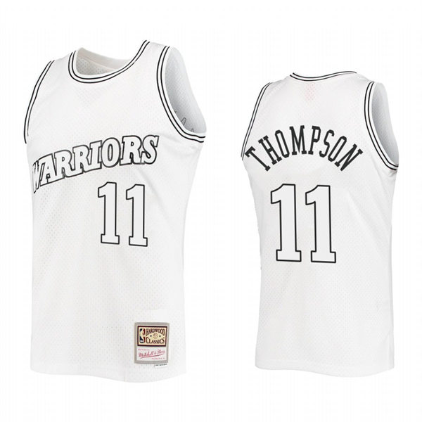 Mens Golden State Warriors #11 Klay Thompson White Outdated Classic Limited Jersey