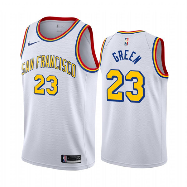 Mens Golden State Warriors #23 Draymond Green White San Francisco Classic Edition Swingman Jersey 