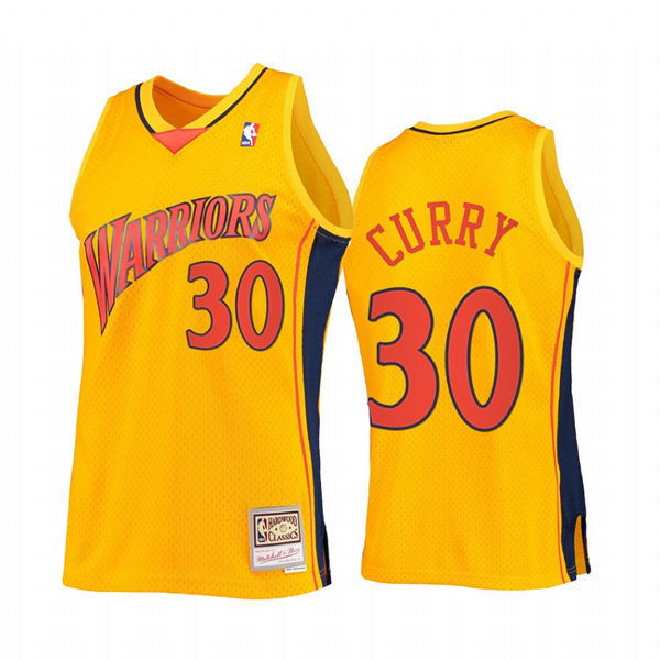 Mens Golden State Warriors #30 Stephen Curry Gold Reload 2.0 Classic Limited Jersey