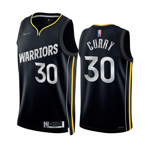 Mens Golden State Warriors #30 Stephen Curry Black 2022 Select Series Jersey