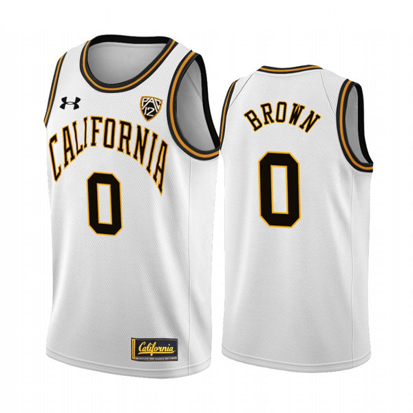 Menw Youth California Golden Bears #0 Jaylen Brown White Retro College Basketball Game Jersey