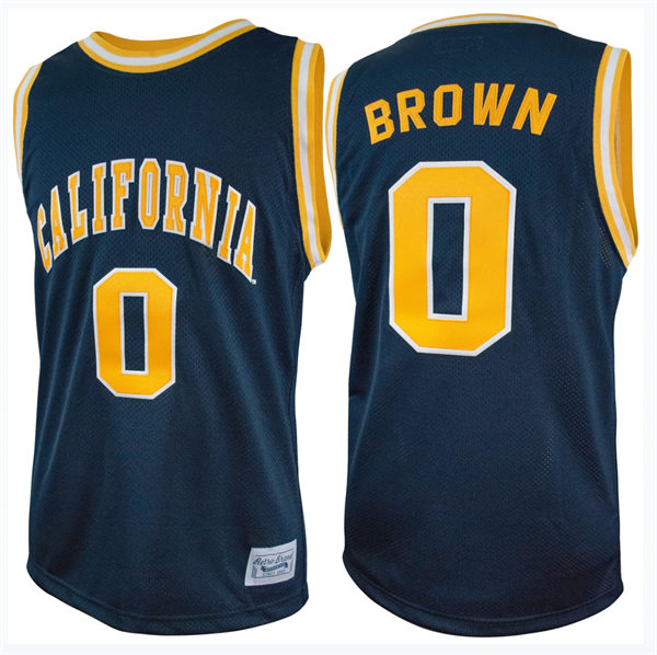 Menw Youth California Golden Bears #0 Jaylen Brown Navvy Retro College Basketball Game Jersey