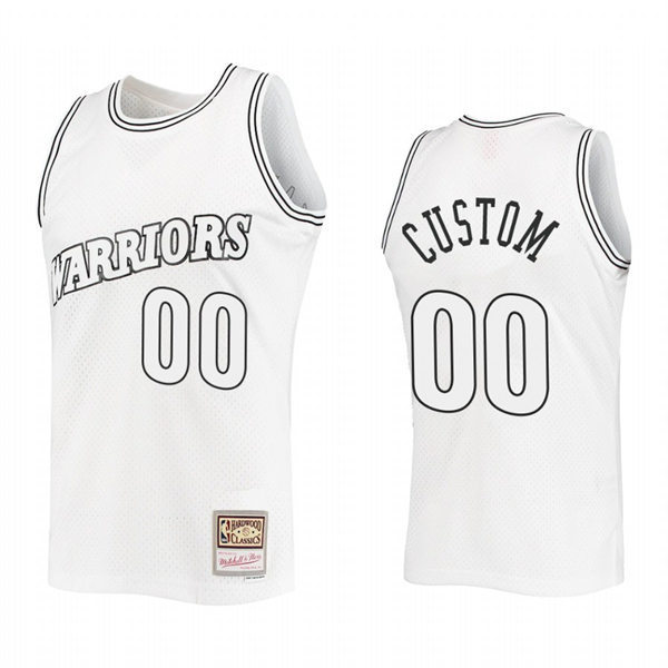 Mens Youth Golden State Warriors Custom Mitchell & Ness White Outdated Classic Limited Jersey