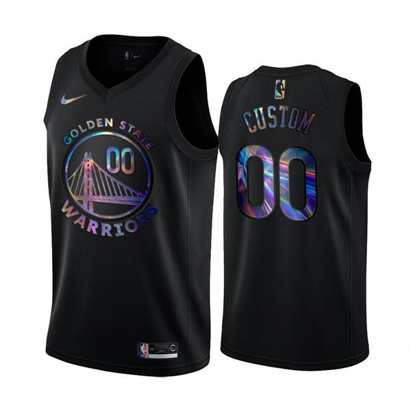 Mens Youth Golden State Warriors Custom Nike 2021 Black Iridescent Limited Jersey