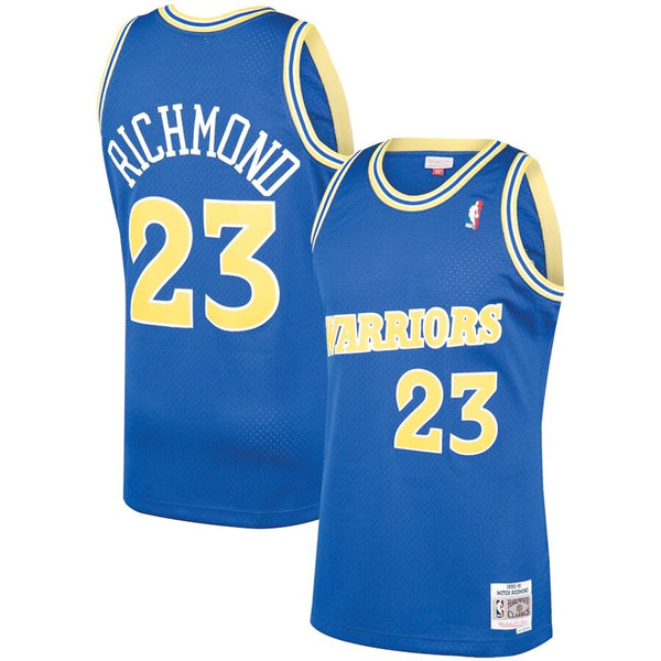 Mens Golden State Warriors #23 Mitch Richmond Royal Mitchell & Ness 1990-91 Hardwood Classics Swingman Player Jersey