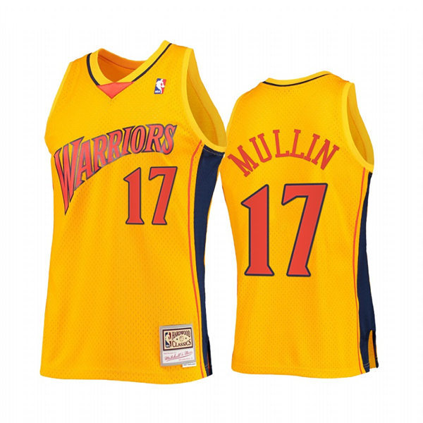 Mens Golden State Warriors Retired Player #17 Chris Mullin Gold Reload 2.0 Classic Limited Jersey 