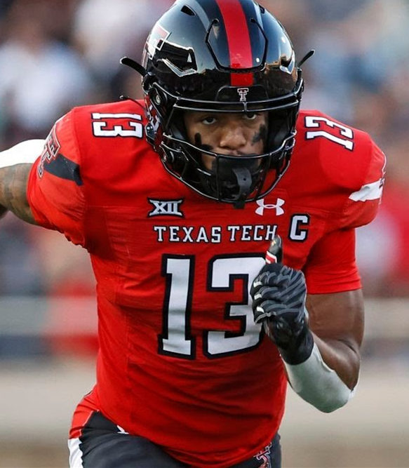 Mens Texas Tech Red Raiders #13 Erik Ezukanma 2021 Red College Football Game Jersey