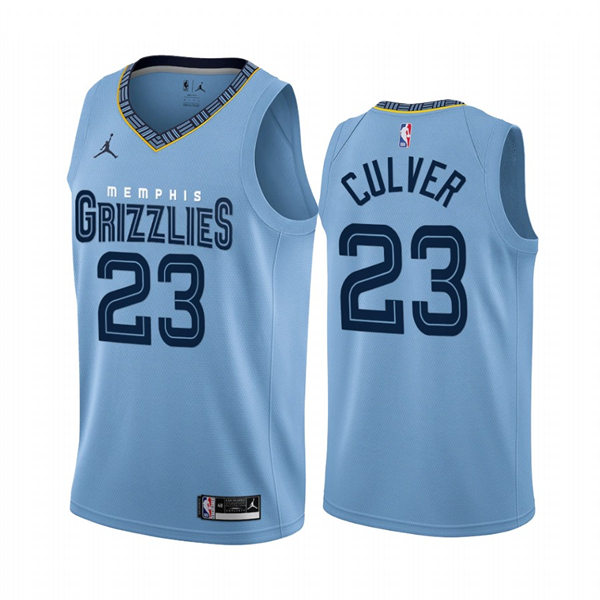 Mens Memphis Grizzlies #23 Jarrett Culver 2022-23 Light Blue Statement Edition Jersey