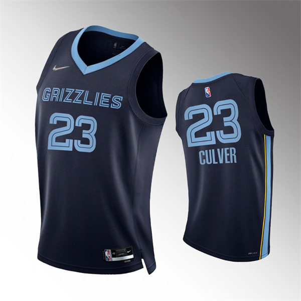 Mens Memphis Grizzlies #23 Jarrett Culver Navy Nike Icon Edition Jersey