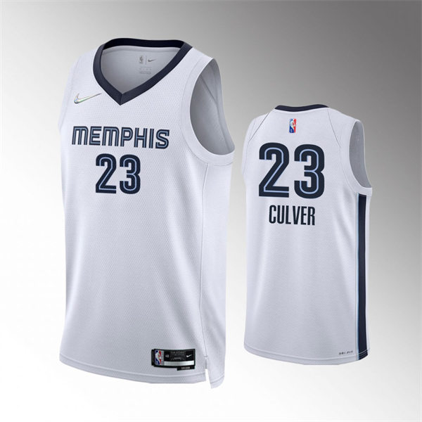 Mens Memphis Grizzlies #23 Jarrett Culver White 2021-22 Diamond Nike Badge Association Edition Swingman Jersey
