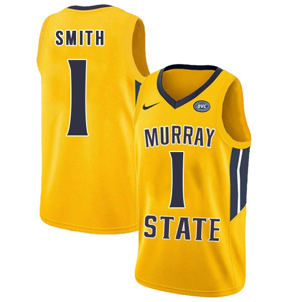 Men's Youth Murray State Racers #1 DaQuan Smith College Basketball Game Jersey Nike 2019-20 Gold