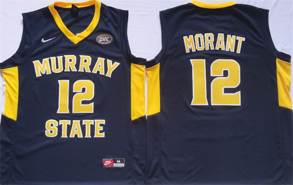 Men's Murray State Racers #12 Ja Morant 2018-19 College Basketball Game Jersey Nike White