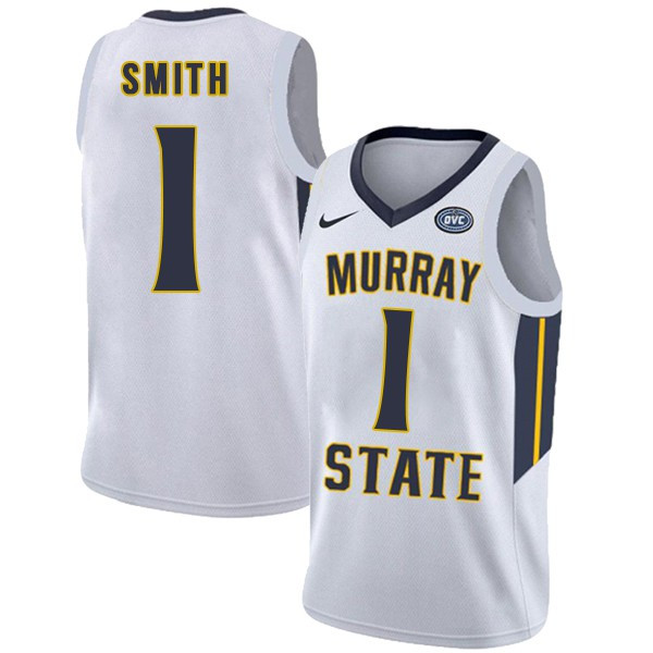 Men's Youth Murray State Racers #1 DaQuan Smith College Basketball Game Jersey Nike 2019-20 White