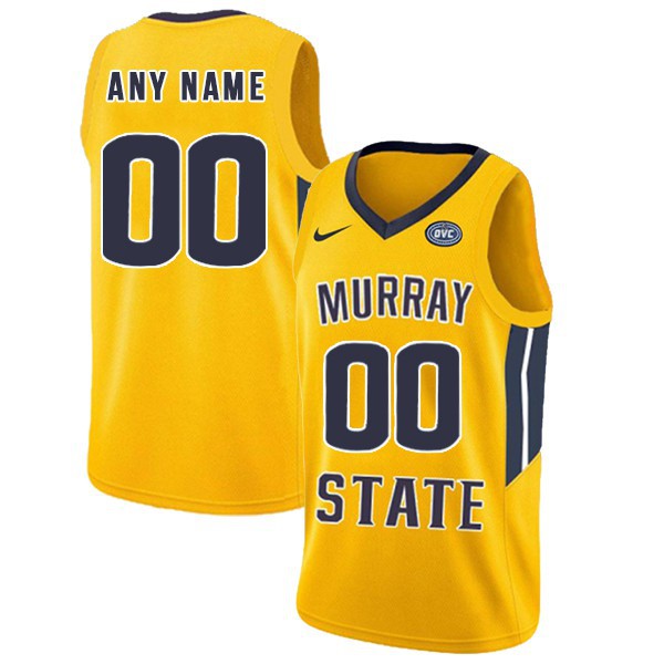 Men's Youth Murray State Racers Custom 2019-20 Gold College Basketball Game Jersey