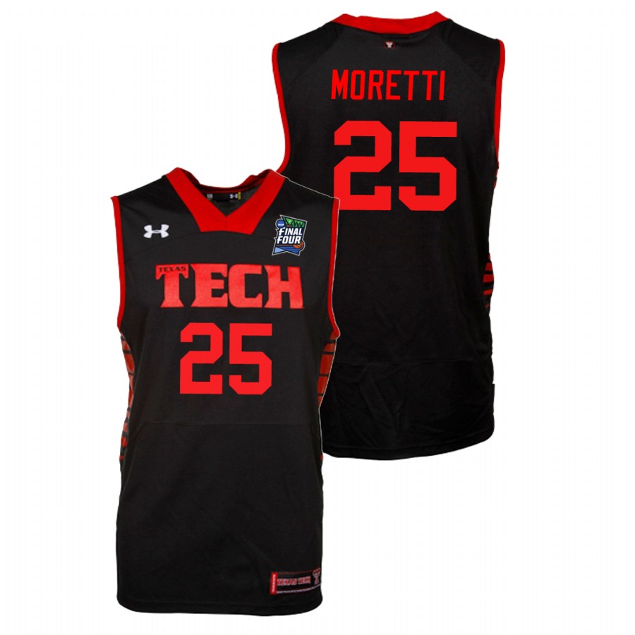 Mens Youth Texas Tech Red Raiders #25 Davide Moretti NCAA College Basketball 2019 Final-Four Jersey