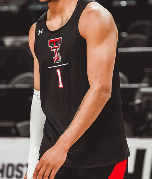Mens Youth Texas Tech Red Raiders Custom Black College Basketball Training Uniform Jersey