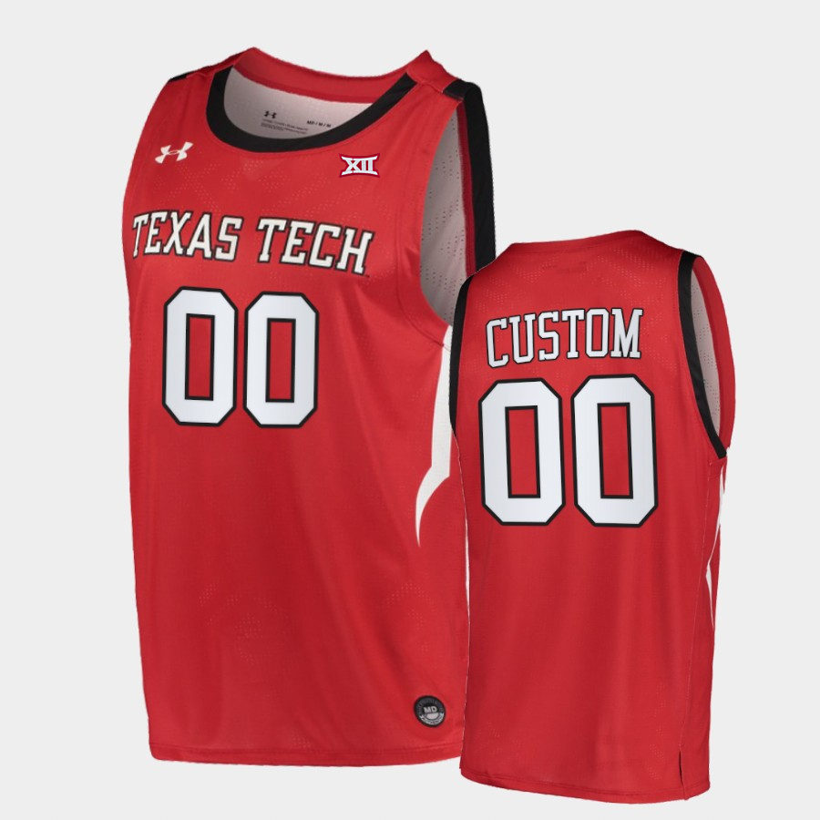 Mens Youth Texas Tech Red Raiders Custom 2019-20 Red College Basketball Game Jersey