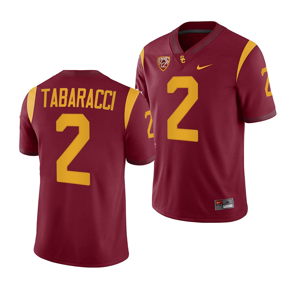 Mens USC Trojans #2 Carson Tabaracci Nike Cardinal Limited Football Performance Jersey