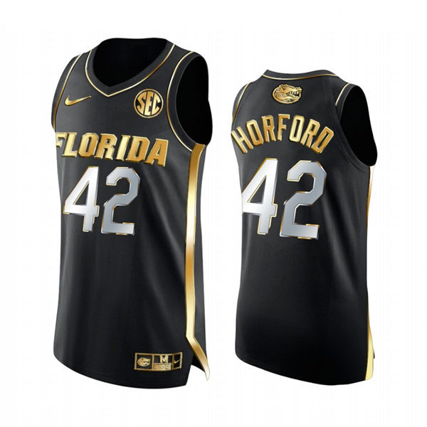 Men's Youth Florida Gators #42 Al Horford Nike Black Golden Edition Alumni Uniform Jersey 