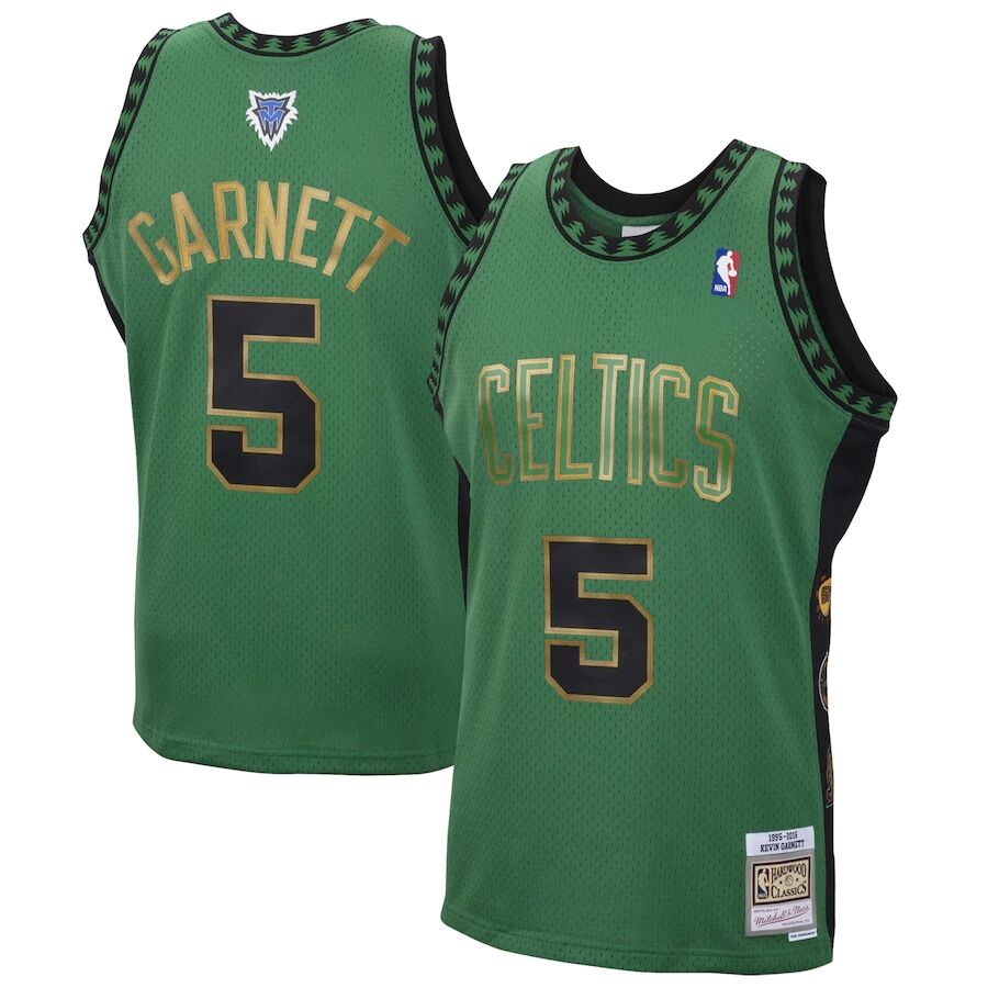 Men's Boston Celtics #5 Kevin Garnett Green Special Edition 2020 Hardwood Classics Swingman Jersey - Green