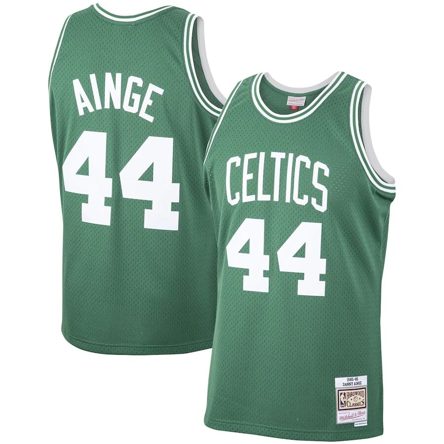 Men's Boston Celtics #44 Danny Ainge Mitchell & Ness 1985-86 Hardwood Classics Jersey Kelly Green