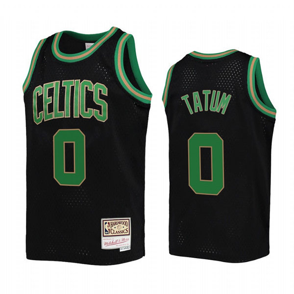 Mens Boston Celtics #0 Jayson Tatum Black Reload Hardwood Classics Jersey
