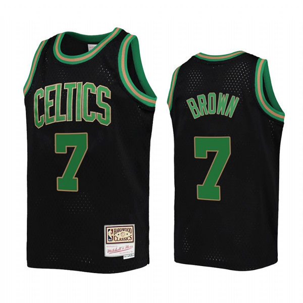 Mens Boston Celtics #7 Jaylen Brown Black Reload Hardwood Classics Jersey