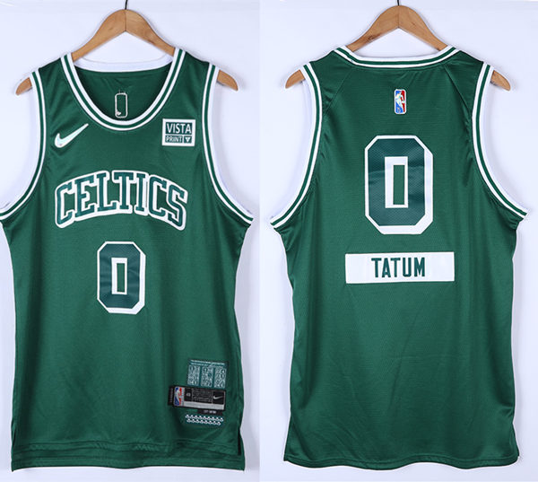 Mens Boston Celtics #0 Jayson Tatum Kelly Green 2021-22 Boston City Edition Jersey